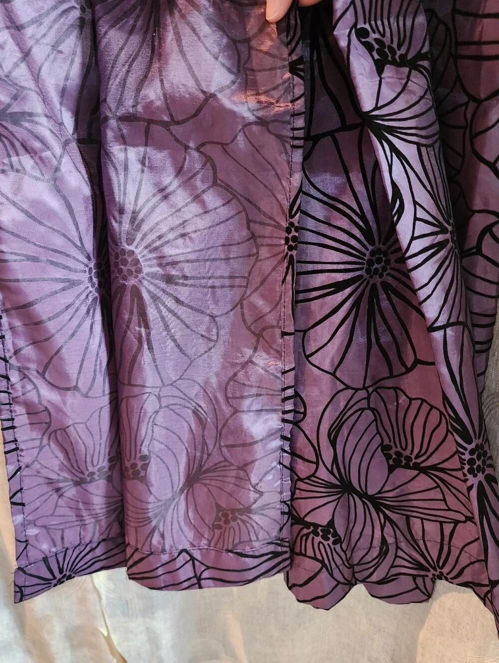 Black/Purple Flower Shower Curtain